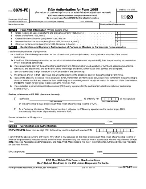 Irs Form 8879 Pe Download Fillable Pdf Or Fill Online E File