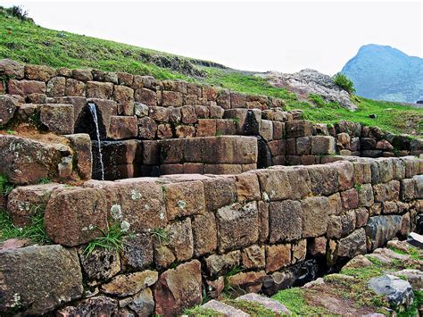 Inca Irrigation System For Terraces In Pisac Peru Photograph By Ruth