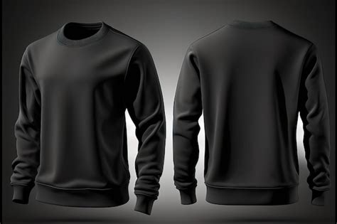 Premium Photo | Blank sweatshirt for men template black color clothing