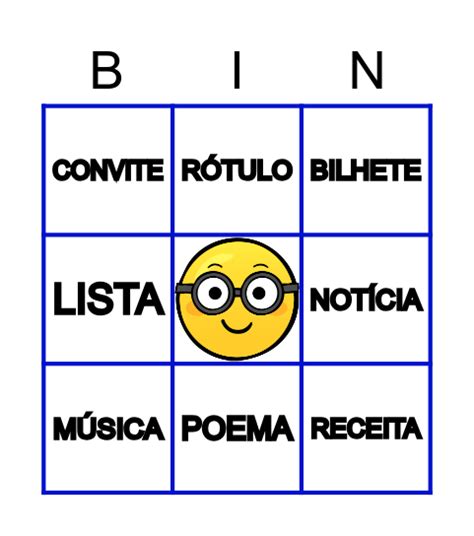 Bingo Dos Generos Textuais