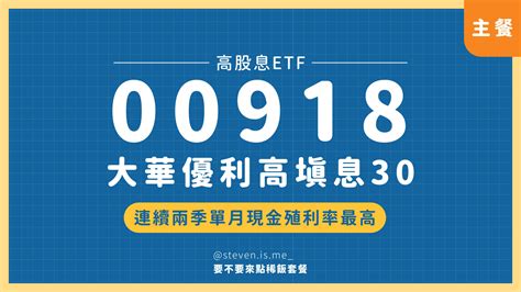 00918 大華銀優選股利高填息30｜連續三季配出比00919更好的表現！ 要不要來點稀飯套餐