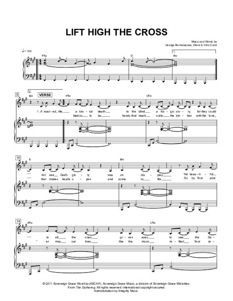 Lift High The Cross Sheet Music PDF (Sovereign Grace) - PraiseCharts