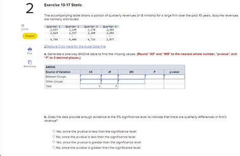 Solved Exercise Static The Accompanying Table Shows Chegg