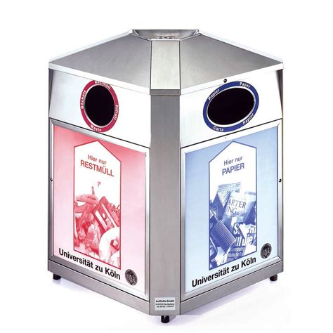 Public Trash Can R Auweko Gmbh Stainless Steel Recycling