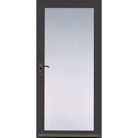 Shop Pella 36 In X 81 In Brown Ashford Full View Safety Storm Door At Storm Door