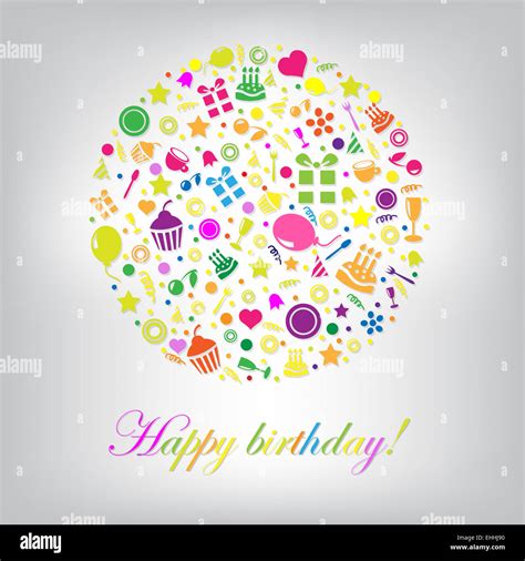 Colorful Happy Birthday Card Stock Photo - Alamy