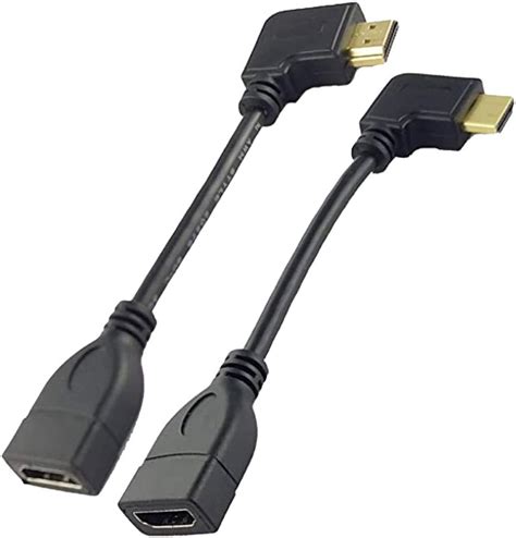 Seadream 2pack 6 15cm High Speed Hdmi Angle Male To Female Cable Adapter Connector 2pack Each