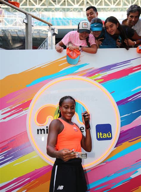 Coco Gauff of USA Takes Selfie with Tennis Fans after Winning the Women ...