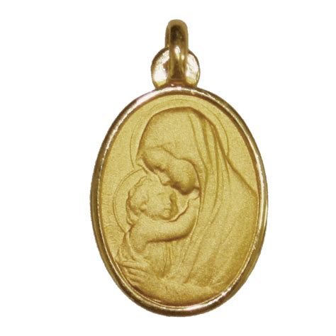 Medaille Bapteme Ovale Vierge L Enfant Or Jaune Carats Maison