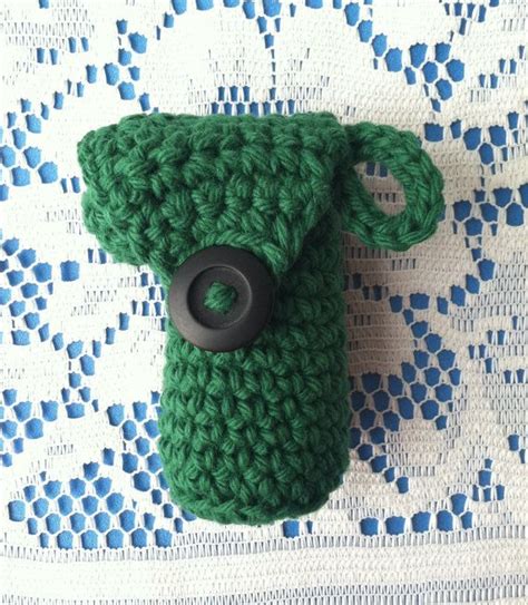 Dark Green Crochet Asthma Inhaler Cozy PAX Holder Case Etsy Crochet