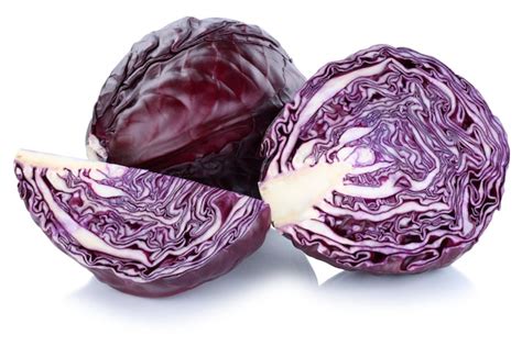 Premium Photo Red Cabbage Sliced Slice Vegetable Isolated