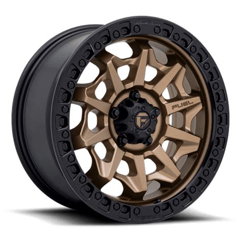 Fuel 1pc Aluminum Rim D696 Covert 18x9in Matte Bronze With Black Bead Ring Finish D69618907550