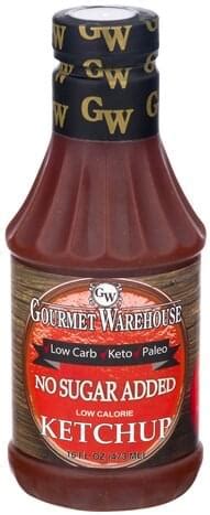 Gourmet Warehouse Low Calorie Ketchup - 16 oz, Nutrition Information ...