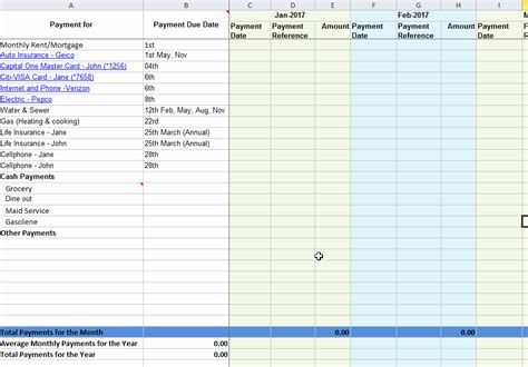 Bill Tracker Excel Template