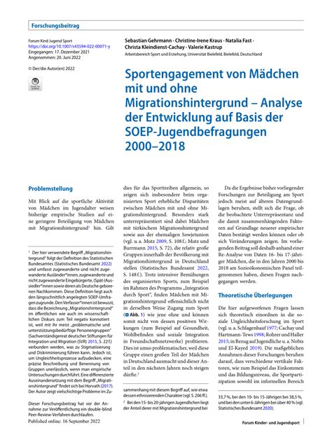 PDF Sportengagement von Mädchen mit und ohne Migrationshintergrund