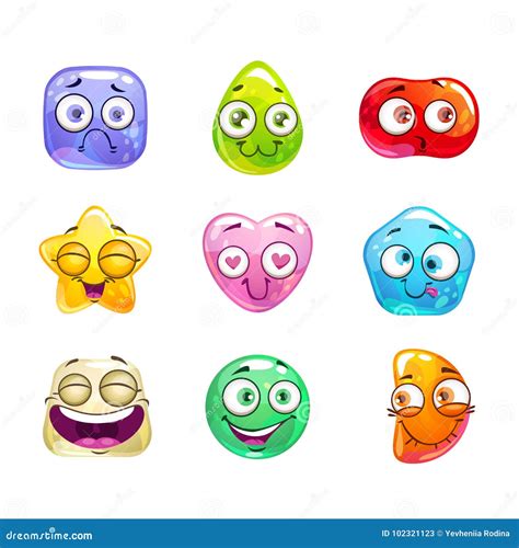 Funny Cartoon Candy Characters Stock Vector - Illustration of colorful, comic: 102321123