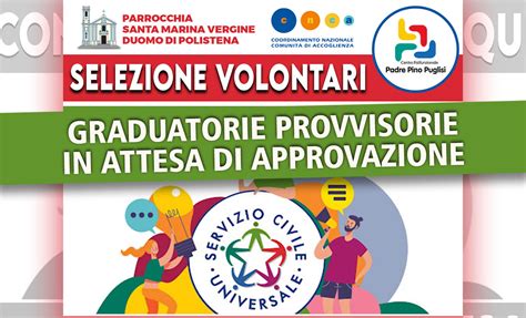 GRADUATORIE PROVVISORIE IN ATTESA DI APPROVAZIONE Servizio Civile