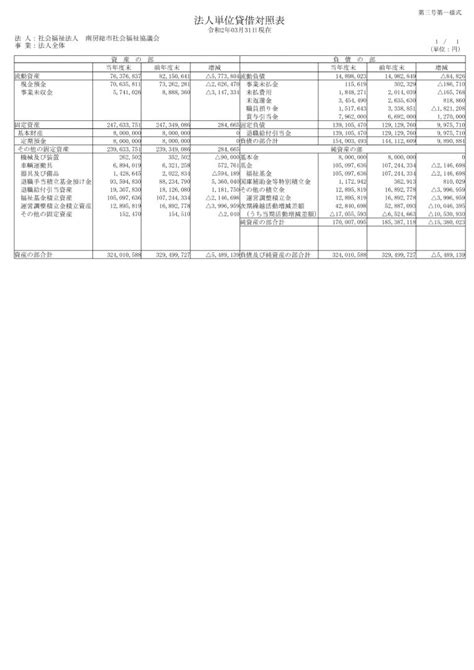 予算書･決算書計算書類･監事監査報告書 南房総市社会福祉協議会