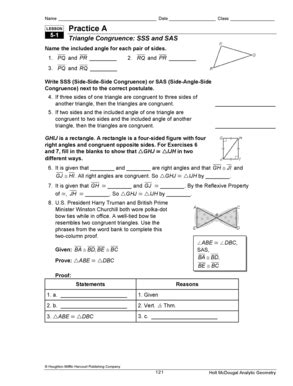 Fillable Online Name Date Class Lesson Practice A Triangle