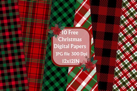 Free Christmas Plaids Digital Papers Graphic By Freia Art Design