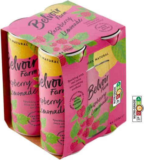 Belvoir Farm Raspberry Lemonade Can 250ml 4 Count Uk Grocery