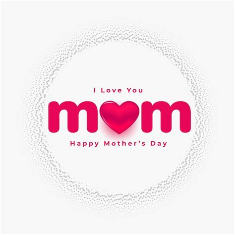 Free Vector Love You Mom Mothers Day Beautiful Card Design