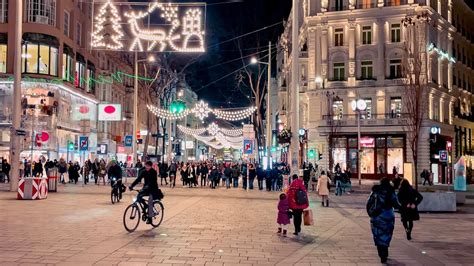 Vienna Walk Christmas Lights Mariahilfer Strasse Shopping Street