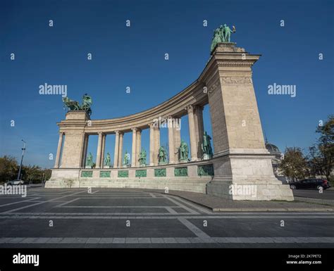 Right Colonnade Of The Millennium Monument At Heroes Square Budapest