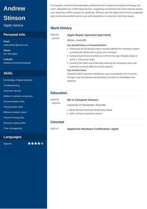 Apple Resume Guide Tips Template Any Specialist