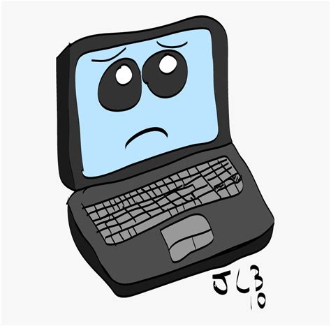 Transparent Computer Cartoon Clipart - Sad Face On Laptop, HD Png ...