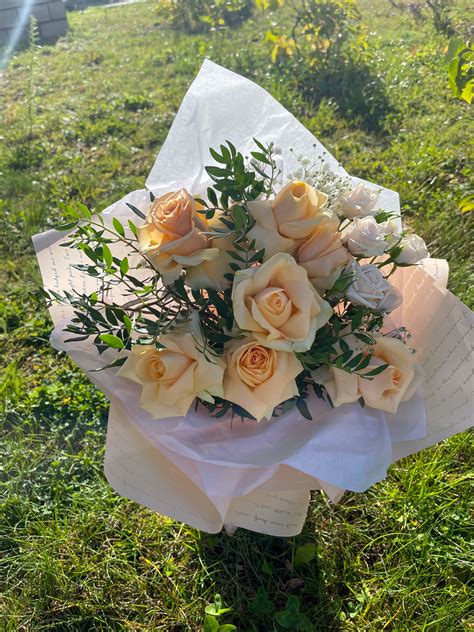 Купить букет из французских роз Персиковая дымка | DI-Flowers.by