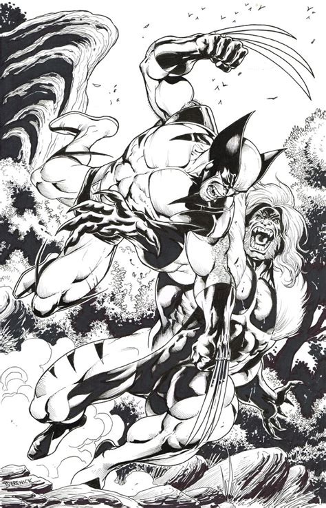 Wolverine Vs Sabretooth Tom Derenick In Byron Hamm S X Men Comic Art