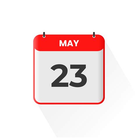 23rd May Calendar Icon May 23 Calendar Date Month Icon Vector