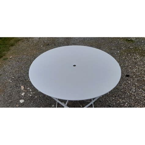 Table de Jardin Fer Forgé 1930 Vintage Blanc