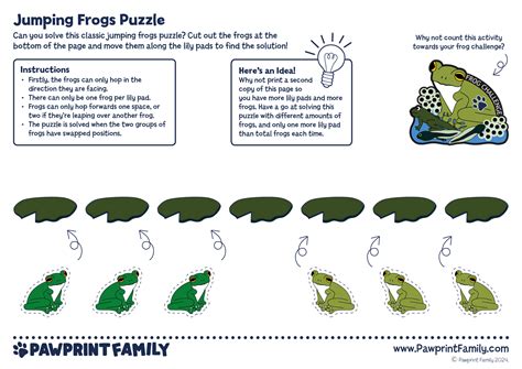 Jumping Frogs Puzzle - Pawprint Family