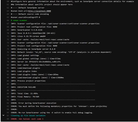 Sonarqube Gitlab integration issue with sonar-scanner.properties file - Stack Overflow