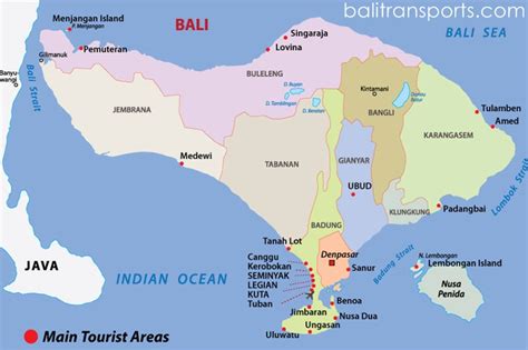 Bali Map - Map about Tourist Information - Bali Transports