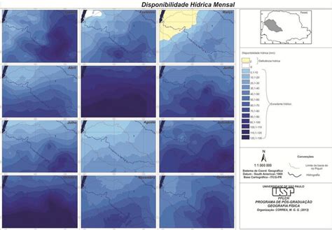 Disponibilidade H Drica M Dia Mensal Para A Bacia Hidrogr Fica Do Rio