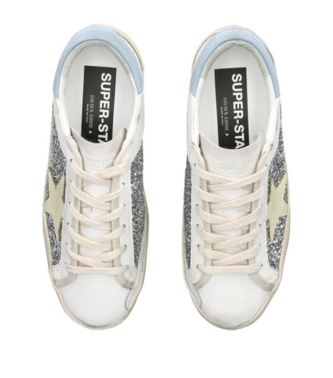 Womens Golden Goose Silver Glitter Super Star Sneakers Harrods Us