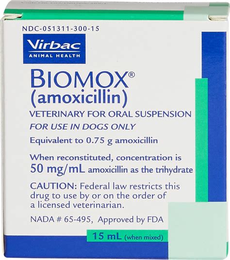 Biomox Amoxicillin Oral Suspension For Dogs 50 Mgml 15 Ml