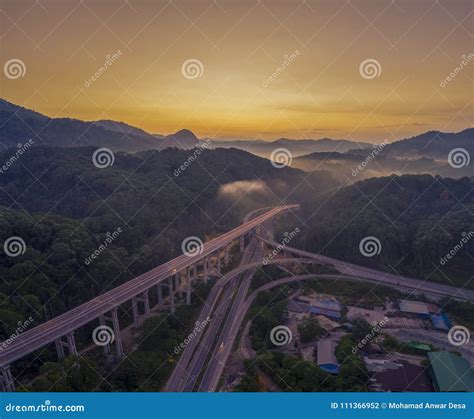 Rawang Bypass Bypass Highway at `Rawang Selangor` during Sunrise Stock ...