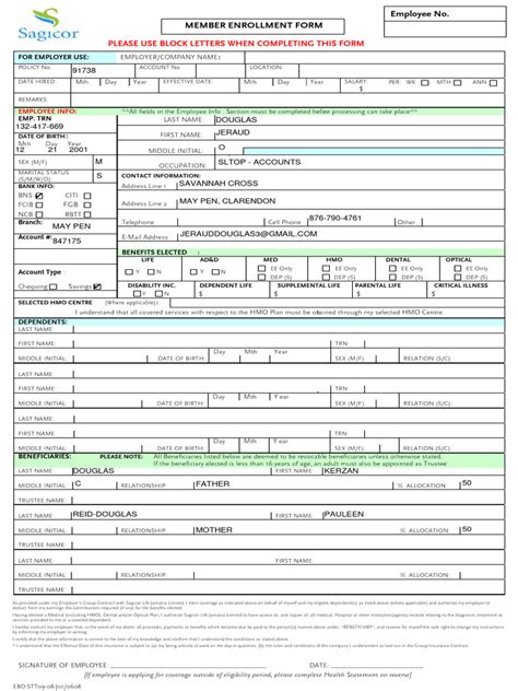 Sagicor Form Download Free Pdf Miscarriage Hivaids