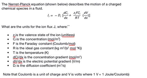 Answered The Nernst Planck Equation Shown Bartleby