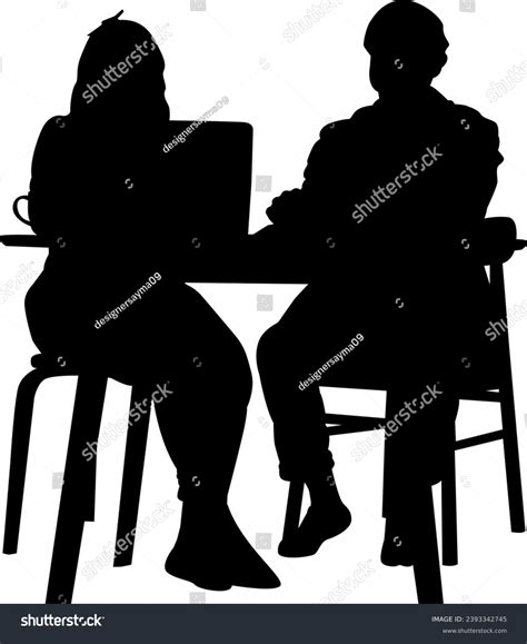 Silhouette Person Sitting On Chair Stock Vector (Royalty Free ...