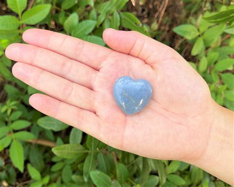 Angelite Heart Choose How Many A Grade Crystal Heart Carved