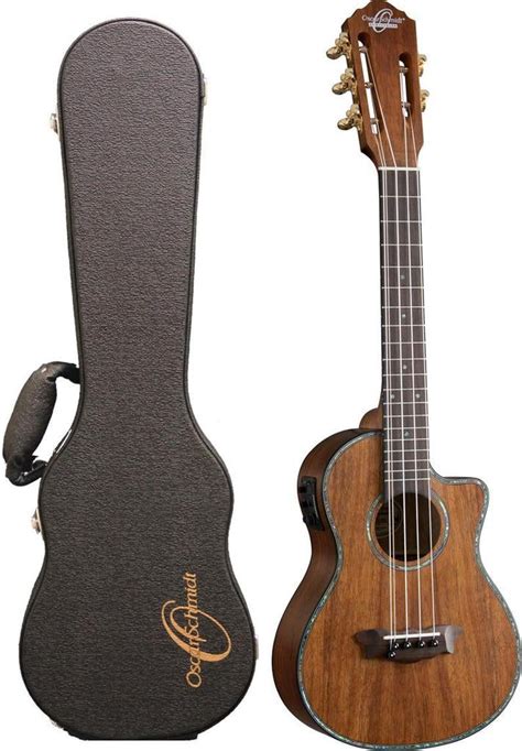 Oscar Schmidt Ou100k Tenor 5 String Hawaiian Koa Ukulele With Case