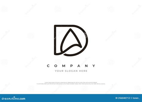 Stylish Initial Letter Ad Logo Or Da Monogram Logo Design Vector Stock