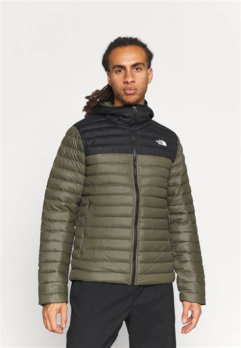 The North Face Stretch Hoodie Down Jacket New Taupe Green Black Taupe Uk