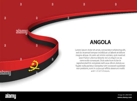 Wave Flag Of Angola With Copyspace Background Banner Or Ribbon Vector