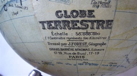 Proantic Globe Terrestre Mappemonde Par J Forest Début XXème